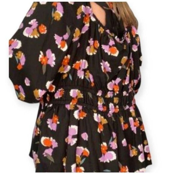 AVA & VIV BLACK FLORAL BLOUSE SZ.1X EUC - Picture 2 of 7